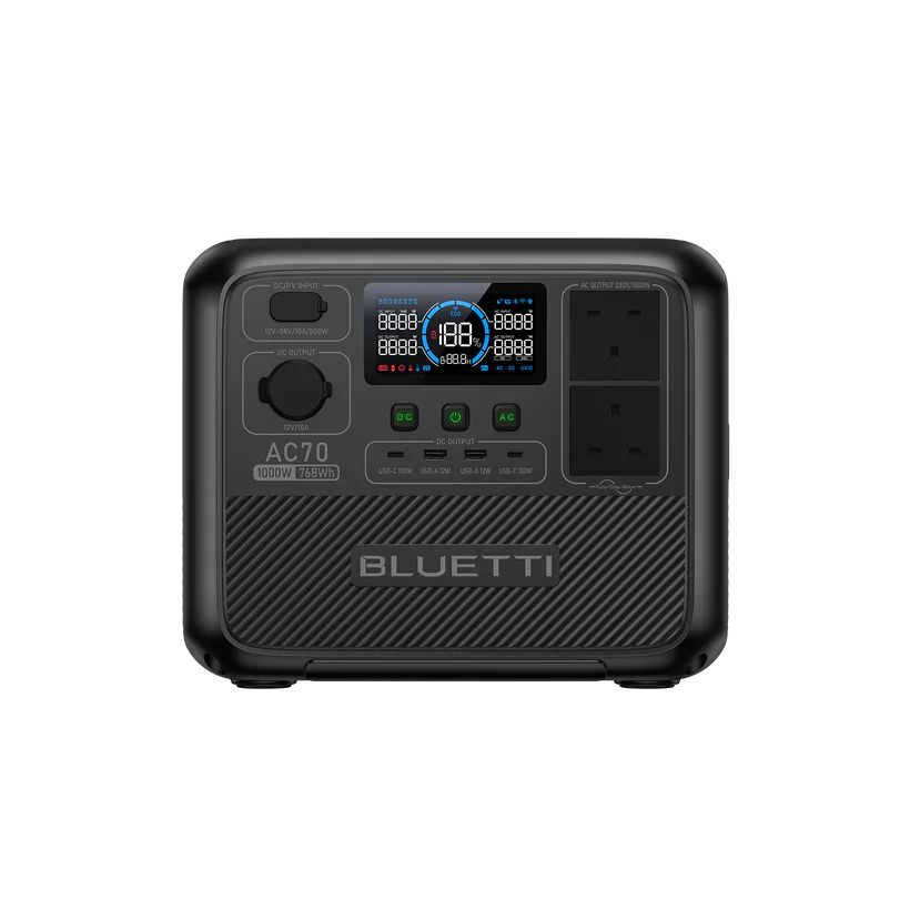 BLUETTI AC70 Portable Power Station | 1000W 768Wh | UK Plug