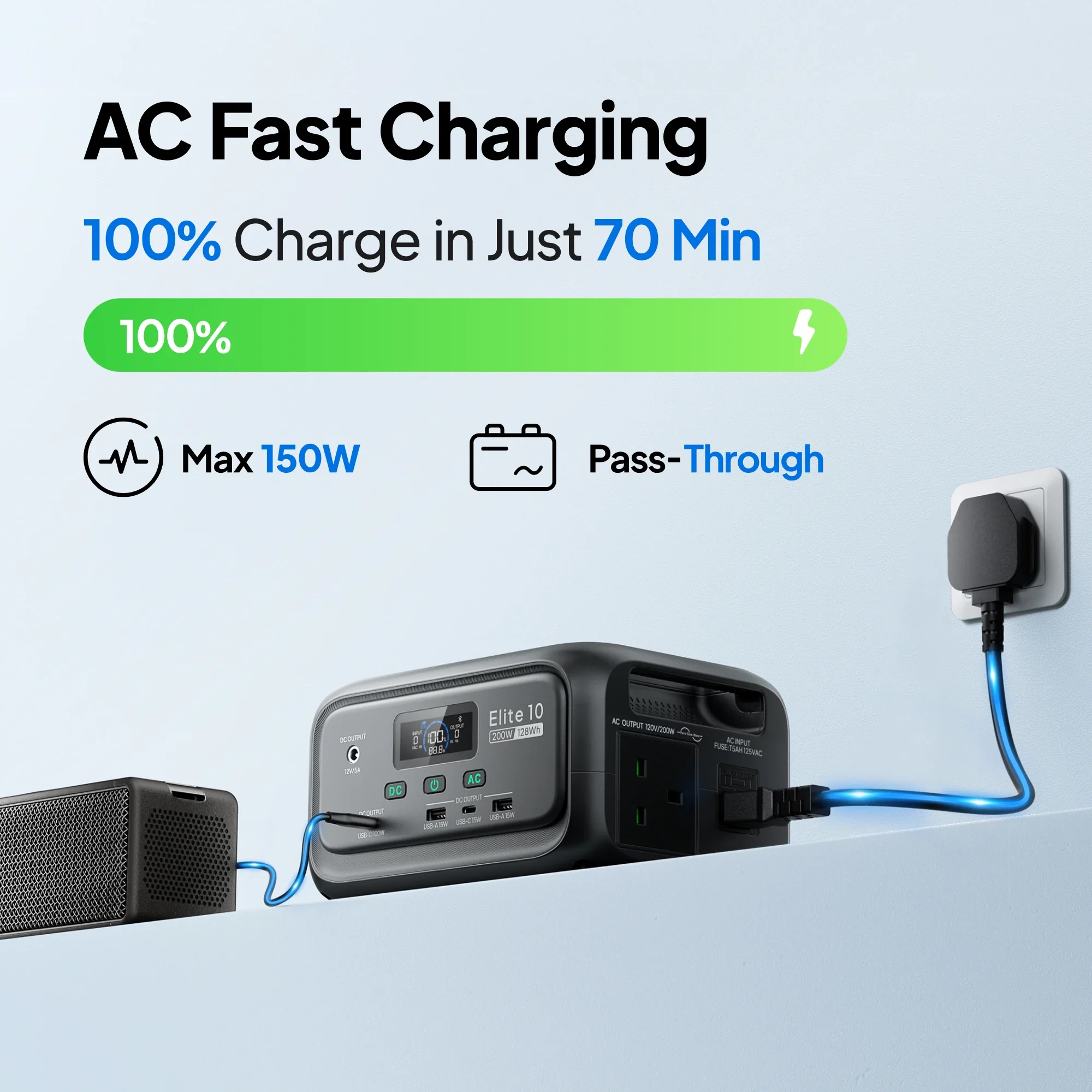 BLUETTI Elite 10 Mini Power Station | 200W 128Wh | UK Plug - Image 2